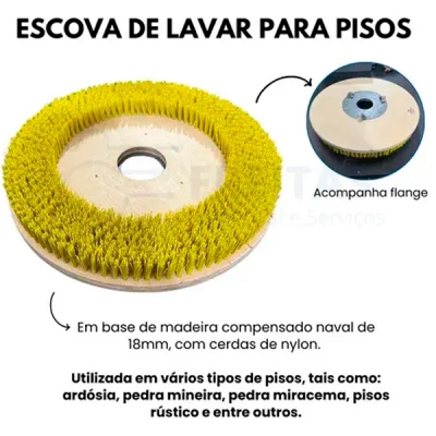 Escova Nylon 510mm c/ Flange